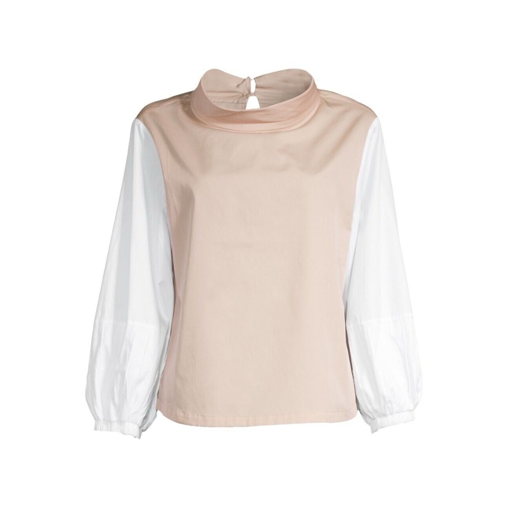 Harshman NEW Perry Two Tone Cotton Tunic‎ in Beige/White Size 2X MSRP $198